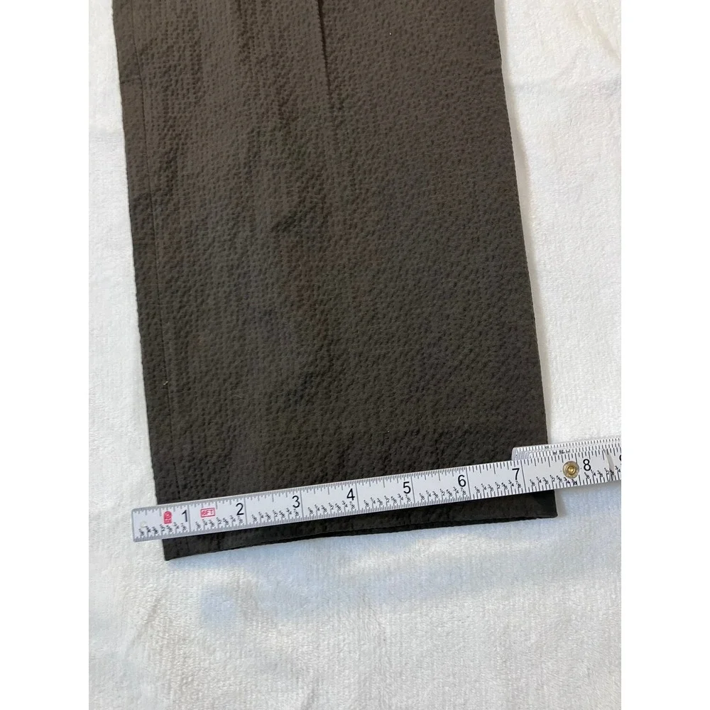Todd Snyder Lightweight Seersucker Pleated Trousers Brown Side Tab 33x32 (34X29)